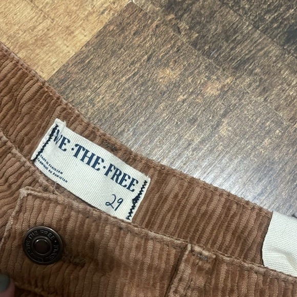 Free People Pax Slim Corduroy Boyfriend Jeans Mid Rise Straight - Picture 9 of 11